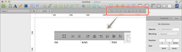 整列のツールバー